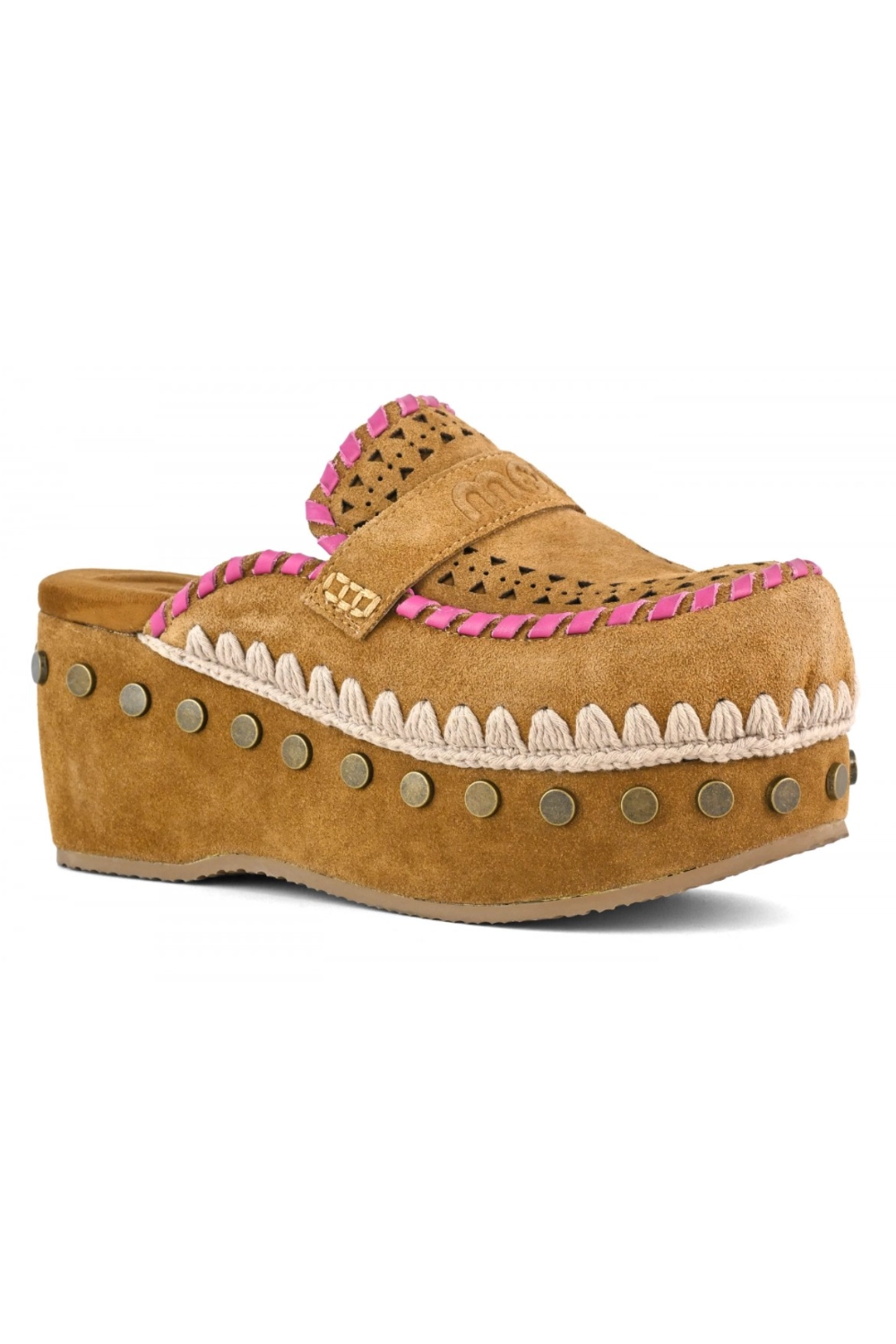 כפכף פלטפורמה - CLOG LEATHER OVERSTITCH – תמונה 2
