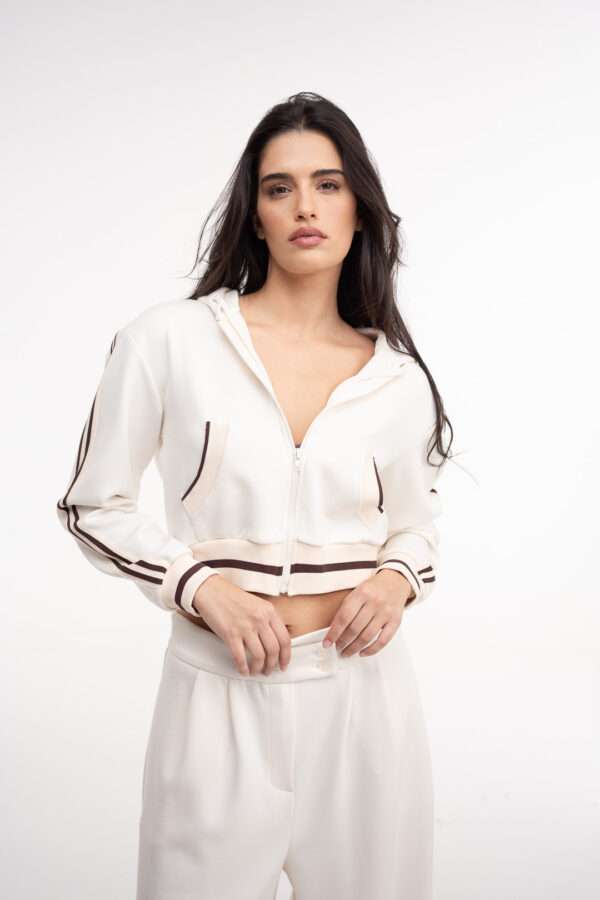 קפוצ'ון קרופ - LARA ZIP-UP HOODIE