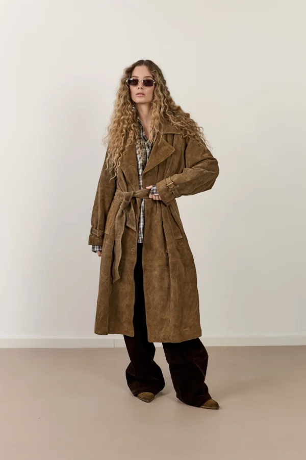 LIAN LEATHER SUEDE TRENCH COST