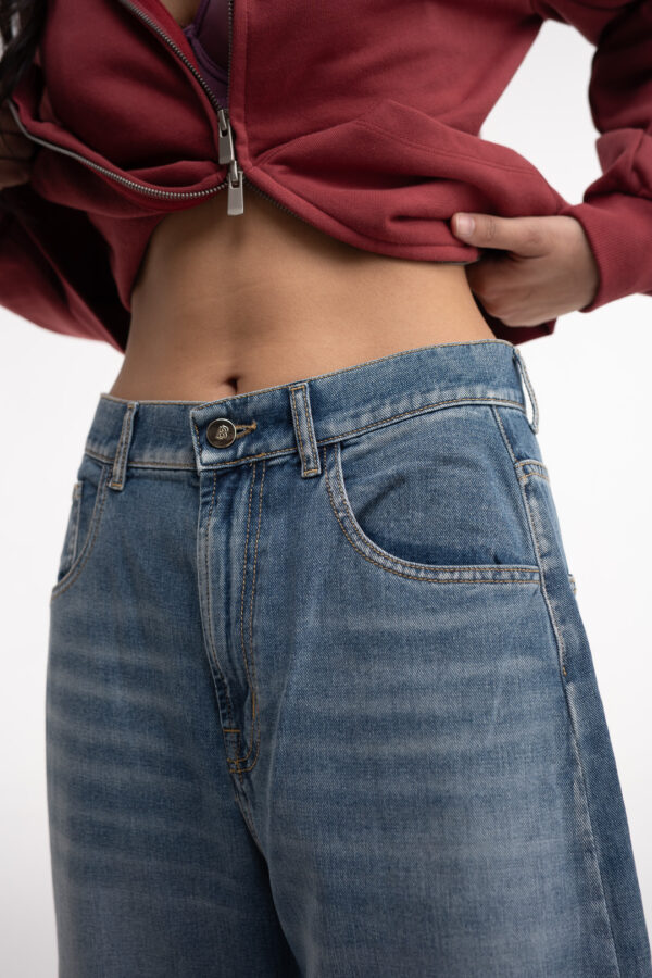 MOLLETON CROPPED ZIPPER SWEATSHIRT