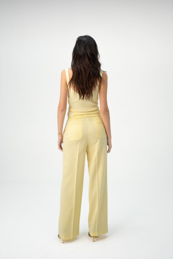 מכנסיים פאלאצו/  HIGH-WAIST STRAIGH- LEG LINEN PANTS