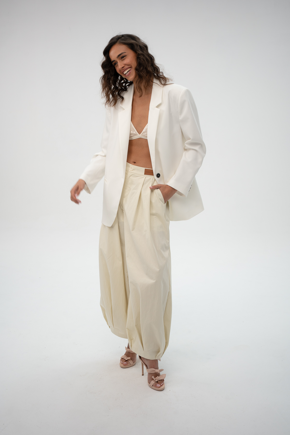 מכנסיים בלון - PINK OHigh - Waist Pleated Balloon Pants – תמונה 2