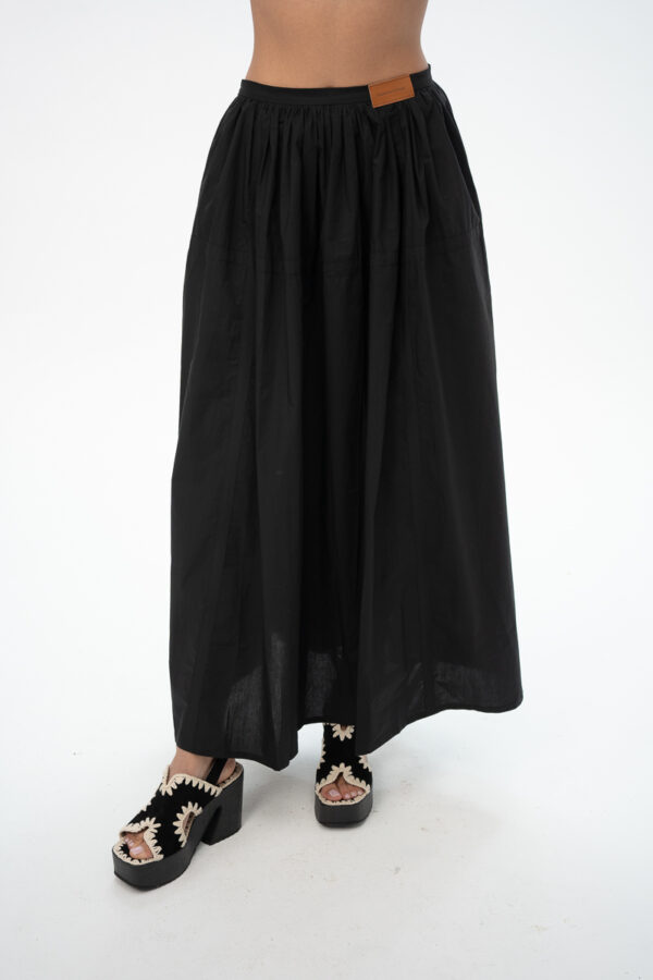 חצאית מקסי פופלין - A - Line Poplin Midi Skirt