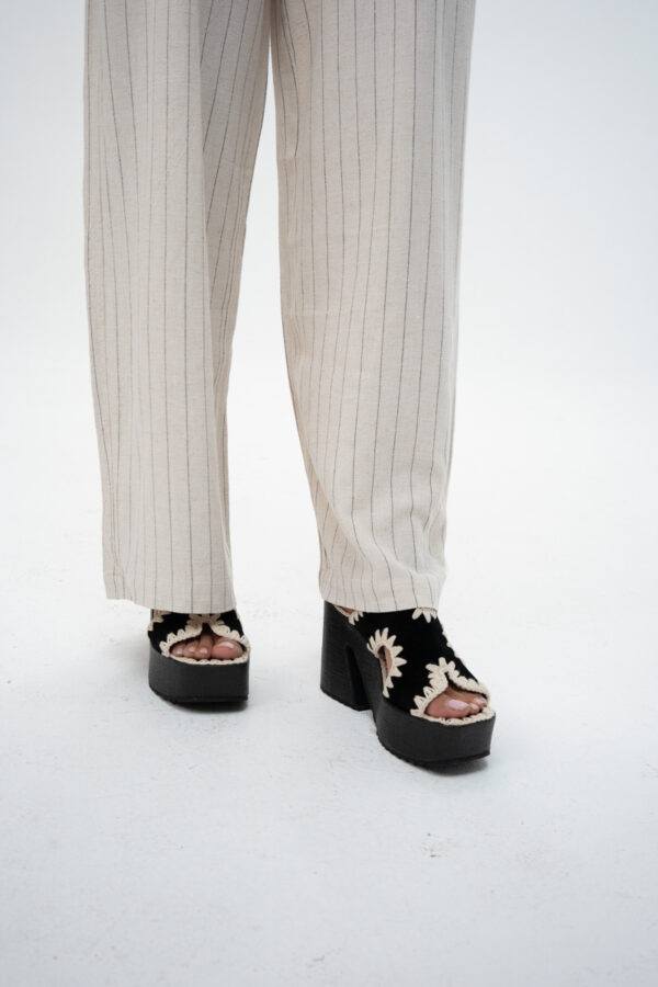 סנדל פלטפורמה - MOU RAFFIA PLATFORM WITH BACK STRA