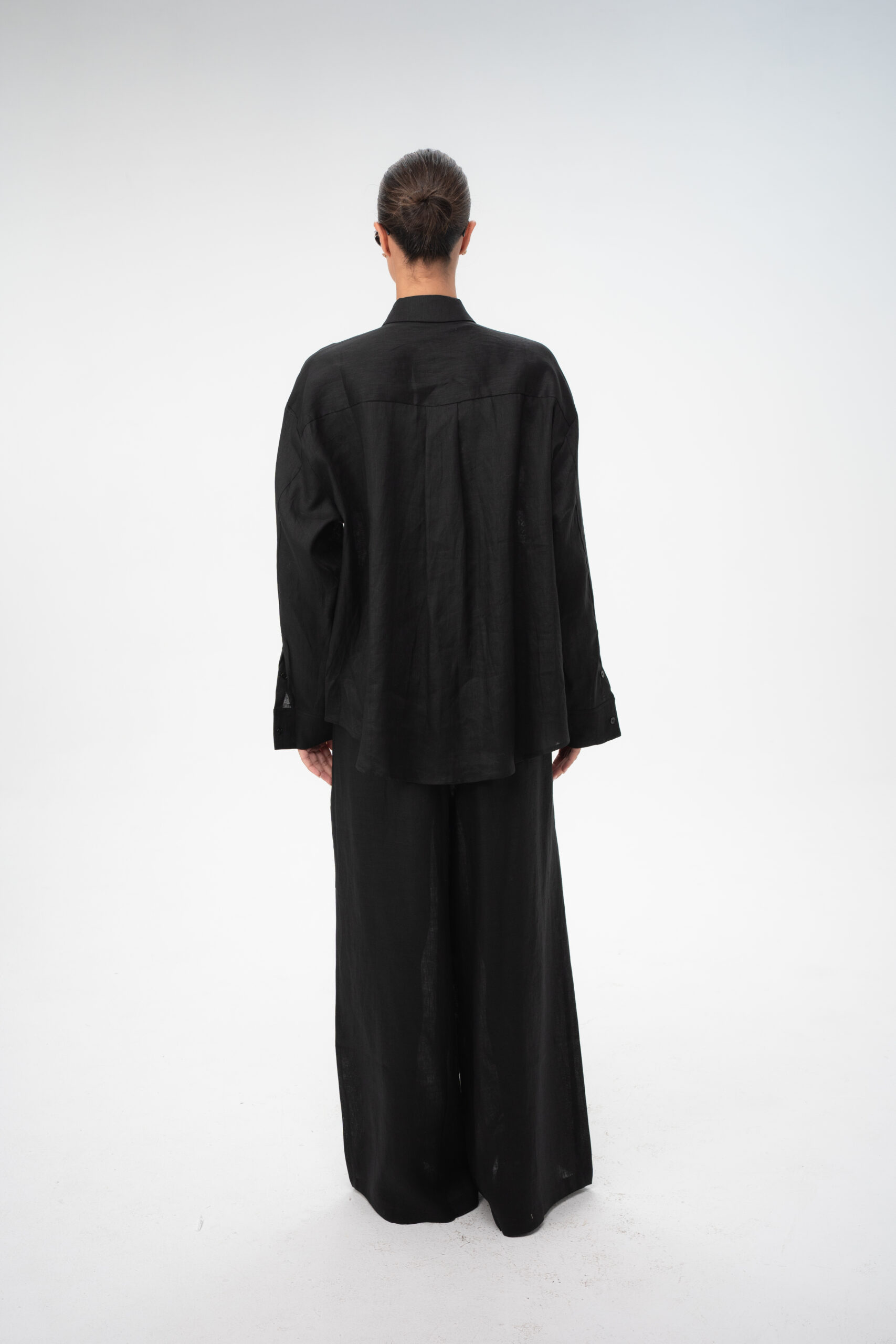 חולצה פשתן ליינן אוברסייז - White Linen Oversized Shirt