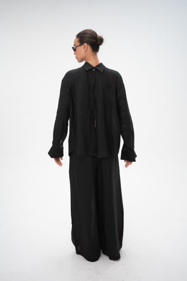 חולצה פשתן ליינן אוברסייז - White Linen Oversized Shirt