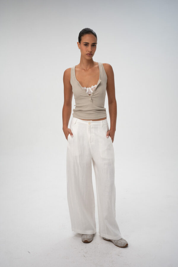גופיית ריב כפתורים Henley
