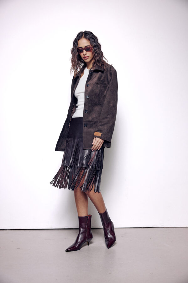 ז'קט אוברסייז דמוי זמש Jacque Jacket