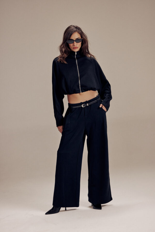 מכנסיים רחבים שנהב  - Ivory Wide-Leg Pants